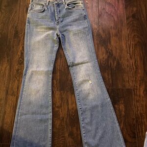 Stylish Light Blue Flare Jeans for Women